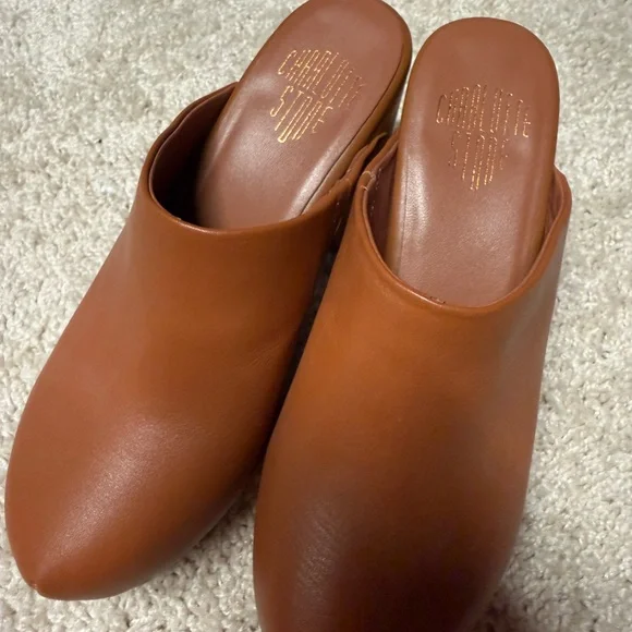Charlotte Stone Brown Leather Mules - Picture 3 of 6